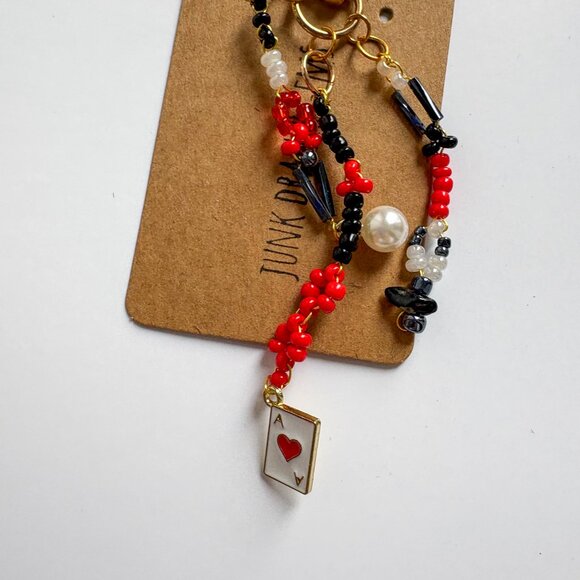 Handmade Beaded Ace Card Keychain - Picture 3 of 4